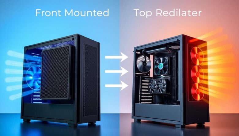 Front vs top radiator placement